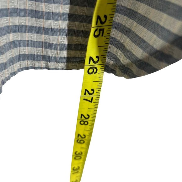 Vintage 90s Grey Stripe Button Up Long Sleeve Top Large - Picture 4 of 6